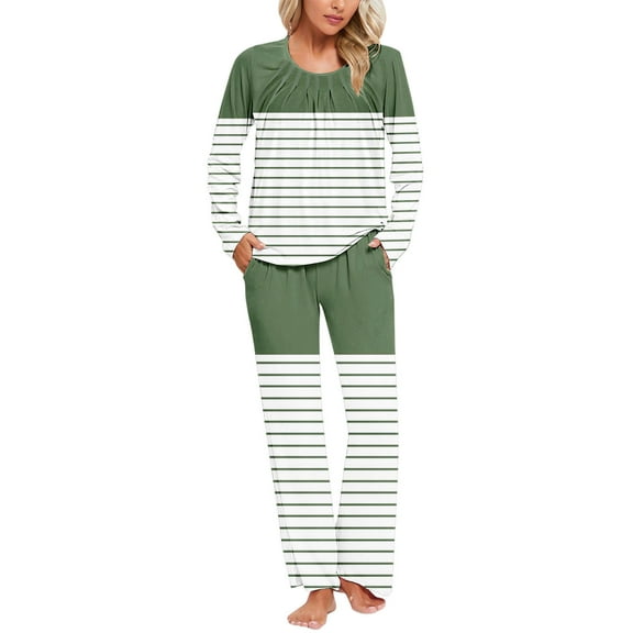 Ladies Pjs Pijama Set Nightwear for Women Ladies' Gradient Printed Casual Top Pants Pajama Set
