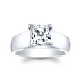 thumbnail image 1 of Ladies Platinum wide cathedral engagement ring with 2ct Princess White Sapphire Center, 1 of 9