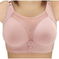 thumbnail image 1 of Ladies Plus Size Bra Non-Wired Full Coverage Push Up Support Bras Minimiser Lace Everyday Lingerie Hollow out Breathable Comfy Pink Bralette Post Surgery Soft Stretch Underwear Ladies M-3XL, 1 of 7