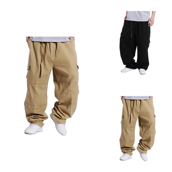 Ladies' Plus Size Wide Leg Casual Work Pants, Crossover Waist Pleated Front with Pockets, Loose Fit Lounge Trouser (1X-5X)