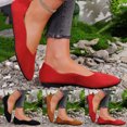 thumbnail image 1 of Ladies Pointed Toe Ballet Flats Retro Suede Upper Slip On Lightweight Barefoot Shoes Comfortable Non Slip Walking Footwear, 1 of 5