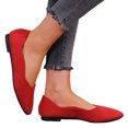 thumbnail image 1 of Ladies Pointed Toe Ballet Flats Retro Suede Upper Slip On Lightweight Barefoot Shoes Comfortable Non Slip Walking Footwear, 1 of 4