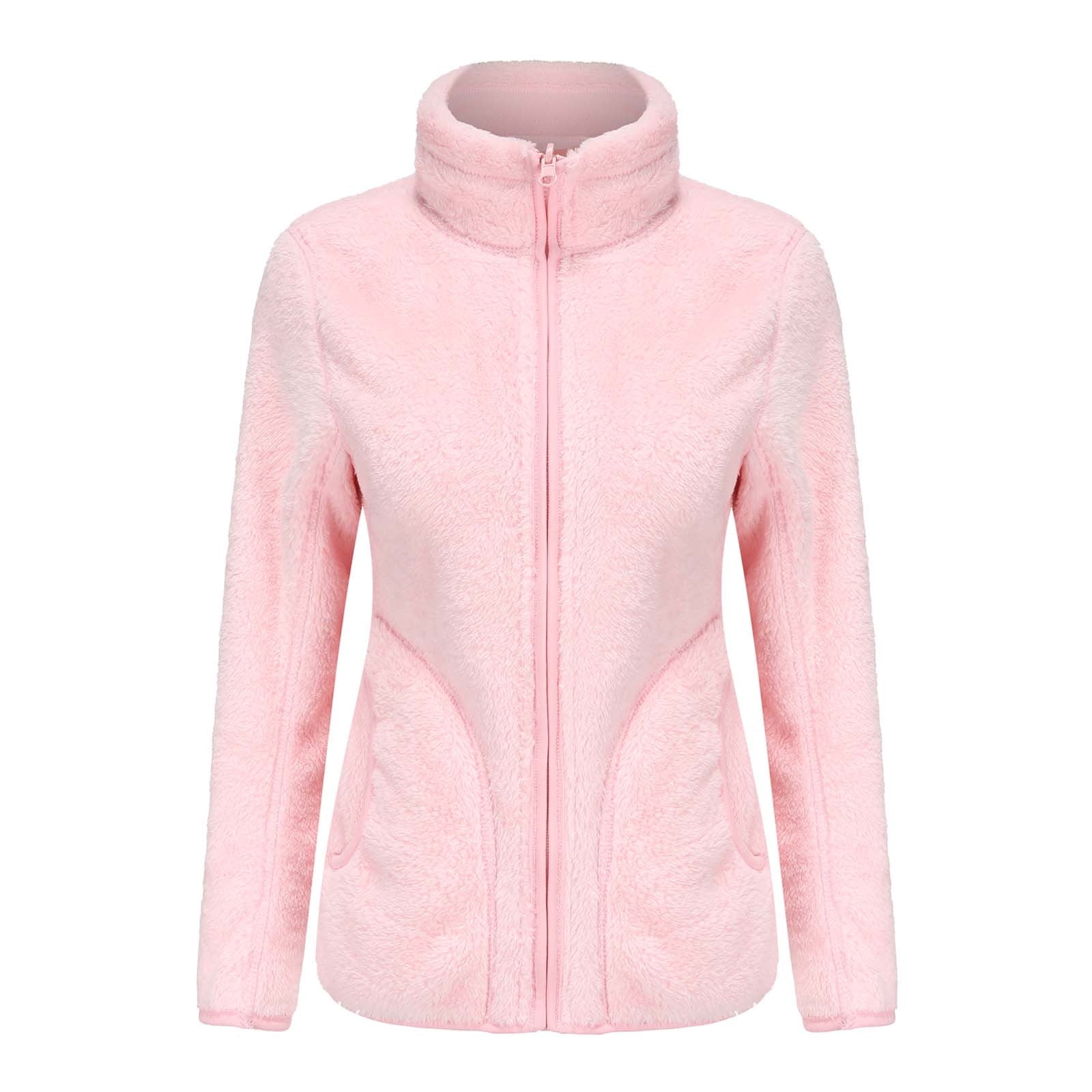 Ladies Polar Fleece Full-Zip Jacket Mock Neck Elastic Cuffs