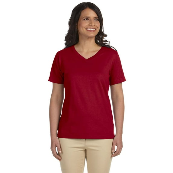 Ladies' Premium Jersey V-Neck T-Shirt GARNET L