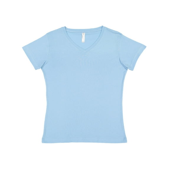Ladies' Premium Jersey V-Neck T-Shirt LIGHT BLUE 2XL