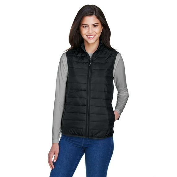 Ladies' Prevail Packable Puffer Vest - BLACK - M