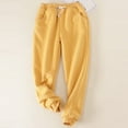 thumbnail image 1 of Ladies Pure Color Big Yard Filling Loose Thickening Show Thin Warm Pants Trousers Casual Pants for Women plus Size Petite Track Sweatpants for Women Sweat Pants Women Casual with Pockets Short Pants, 1 of 4