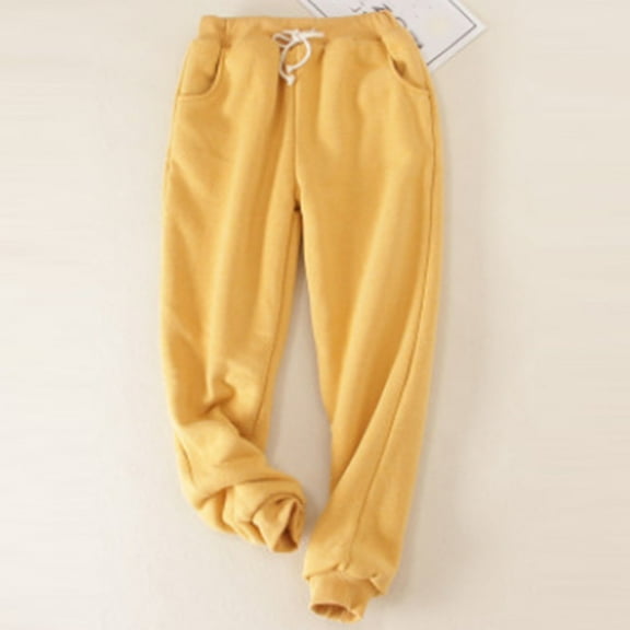 Ladies Pure Color Big Yard Filling Loose Thickening Show Thin Warm Pants Trousers Casual Pants for Women plus Size Petite Track Sweatpants for Women Sweat Pants Women Casual with Pockets Short Pants