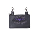 thumbnail image 1 of Ladies Purple Heart Embroidered Leather Hip Purse, Belt Fanny Bag, 1 of 4