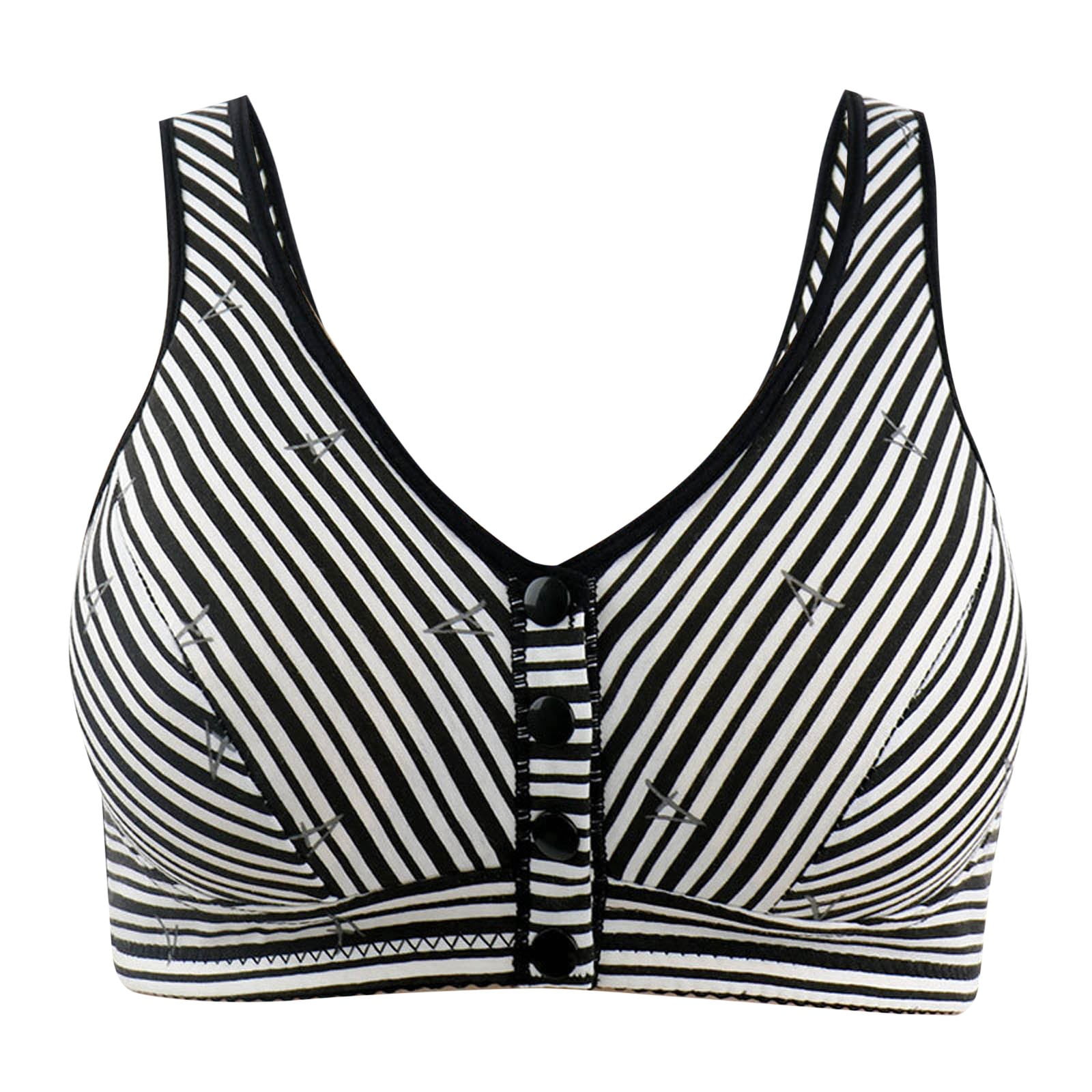 Ladies Push Up Wirefree Bras for Seniors Uplift Open Front Bra Daisy