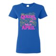 thumbnail image 1 of Ladies Queens Are Born In April Crown Funny DT T-Shirt Tee, 1 of 2