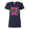 thumbnail image 1 of Ladies Queens Are Born In April Crown Funny DT T-Shirt Tee, 1 of 2