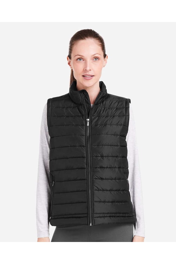 TW911 Women's Quilted Puffer Vest-Black-M