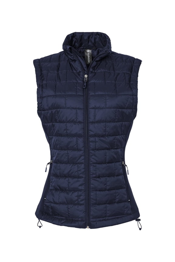 B5703 Ladies Box Quilted Puffer Vest-Navy-M