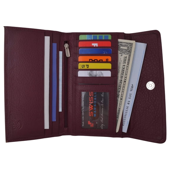 Ladies RFID Blocking Genuine Leather Long Clutch Credit Card ID Wallet