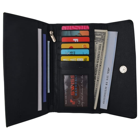 Ladies RFID Blocking Genuine Leather Long Clutch Credit Card ID Wallet