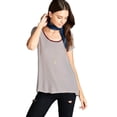 thumbnail image 1 of Ladies Rayon Spandex Jersey Short Sleeve Round Neck Stripe Ribbed Swing Top, 1 of 2