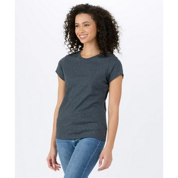 Boxercraft EW2180 Recrafted Ladies Crewneck Tee-Black Heather-XL