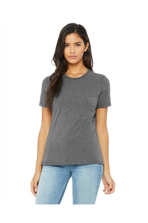 Ladies' Relaxed Heather CVC Short-Sleeve T-Shirt - DEEP HEATHER - S