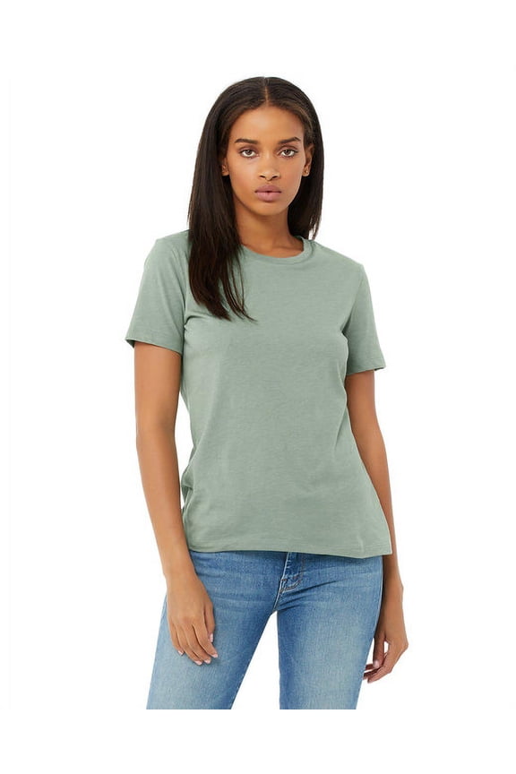 Ladies' Relaxed Heather CVC Short-Sleeve T-Shirt - HEATHER SLATE - L