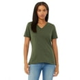 thumbnail image 1 of Ladies' Relaxed Jersey V-Neck T-Shirt - MILITARY GREEN - XL, 1 of 2