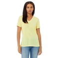 thumbnail image 1 of Ladies' Relaxed Jersey V-Neck T-Shirt PALE YLW TRBLND 2XL, 1 of 2