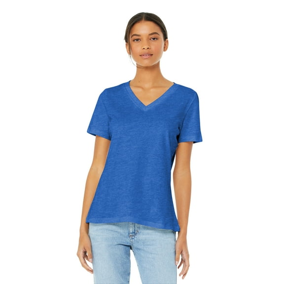 Ladies' Relaxed Jersey V-Neck T-Shirt - TR ROYAL TRIBLND - M