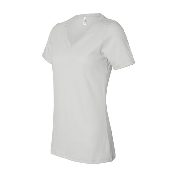 Ladies' Relaxed Jersey V-Neck T-Shirt - WHITE - XL