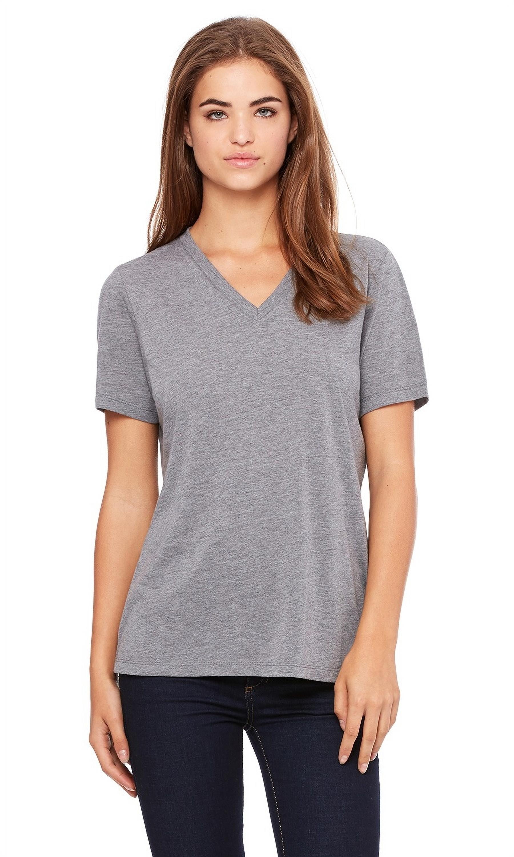 Ladies' Relaxed Jersey V-Neck T-Shirt - Walmart.com