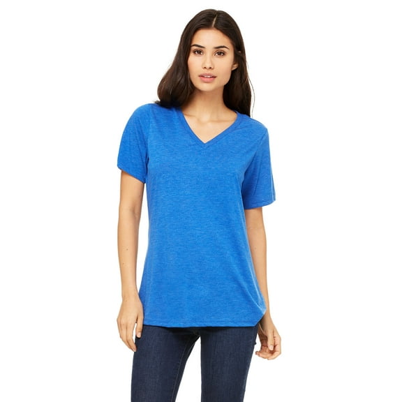 BELLA + CANVAS Women's Relaxed Triblend Short Sleeve VNeck Tee 6415
