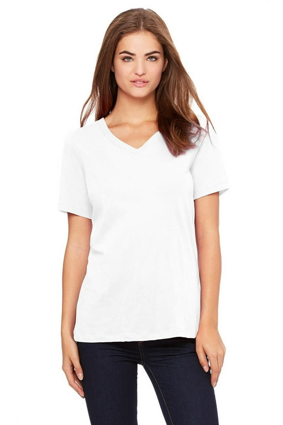 Ladies Relaxed Jersey V Neck T Shirt