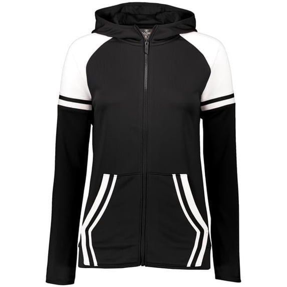 Ladies Retro Grade Jacket, Black & White - Large