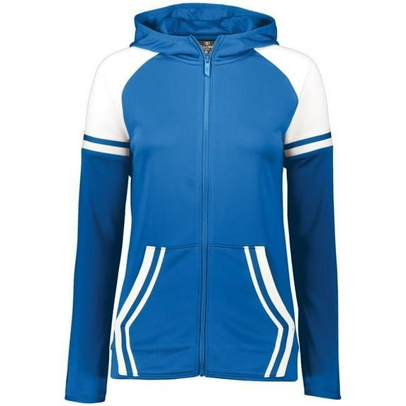 Ladies Retro Grade Jacket, Royal & White - Extra Large