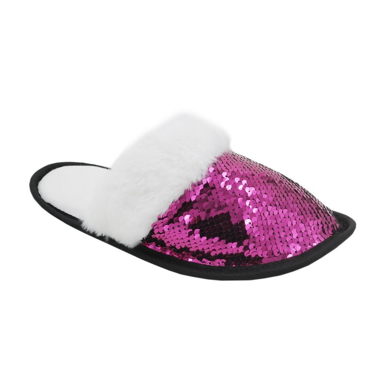 Purple sequin shop slippers