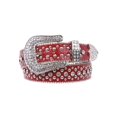 thumbnail image 1 of Ladies Rhinestone Studs Croco Print Leather Belt, 1 of 1