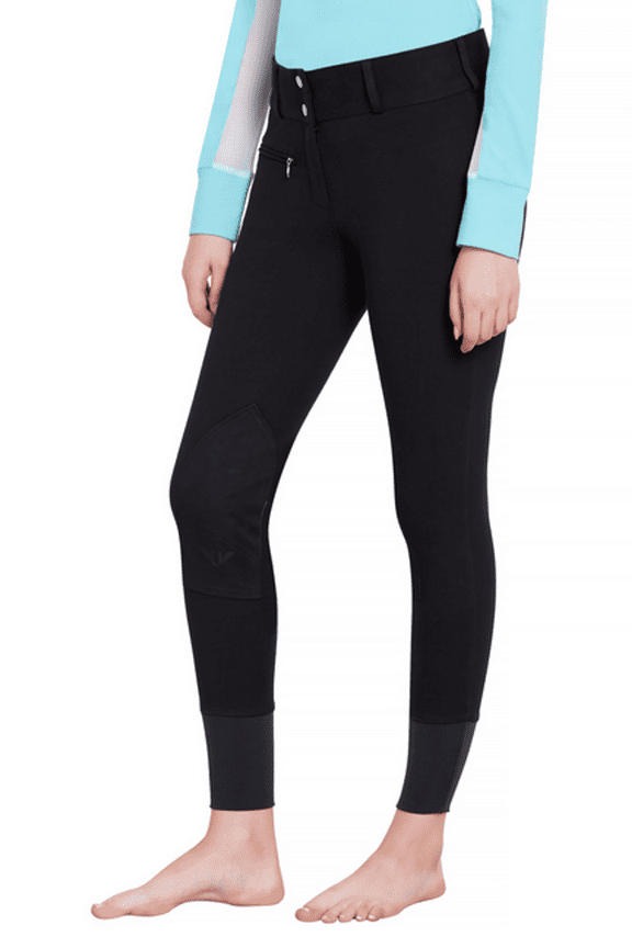 Ladies Ribb Lowrise Wide Waistband Knee Patch Regular Breeches