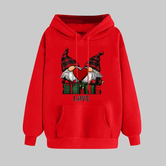 Ladies' Romantic Valentine Hooded Sweatshirt With Long Sleeve Cozy Fleece Material