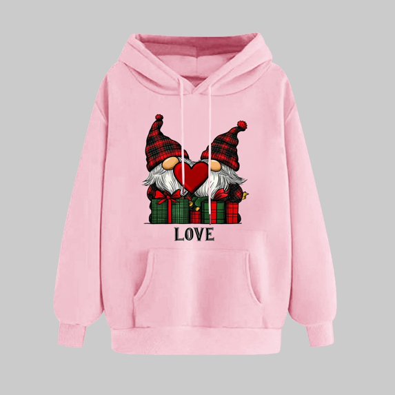 Ladies' Romantic Valentine Hooded Sweatshirt With Long Sleeve Cozy Fleece Material