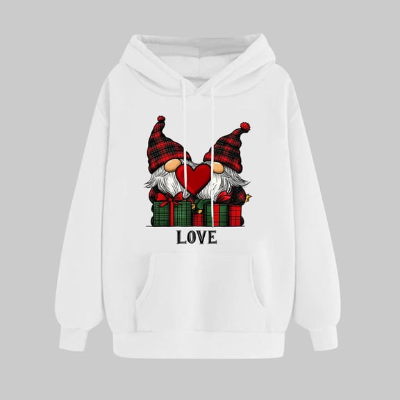 Ladies' Romantic Valentine Hooded Sweatshirt With Long Sleeve Cozy Fleece Material