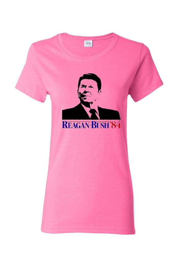 Ladies Ronald Reagan Bust '84 Election Classic T-Shirt Tee