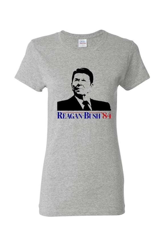 Ladies Ronald Reagan Bust '84 Election Classic T-Shirt Tee