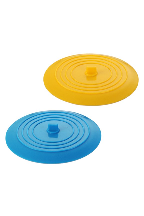FELTECHELECTR 2Pcs Blue Silicone Drain Plug for Bathroom Sink 5.9x5.9in