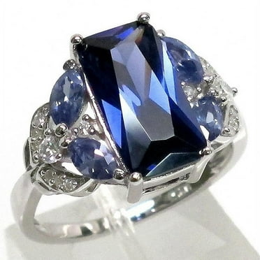 Ladies Ruby Cut 925 Sterling Silver Ring