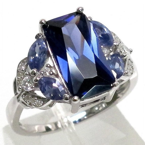 Ladies Ruby Cut 925 Sterling Silver Ring