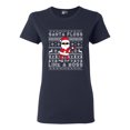 thumbnail image 1 of Ladies Santa Floss Like A Boss Christmas Funny DT T-Shirt Tee, 1 of 2