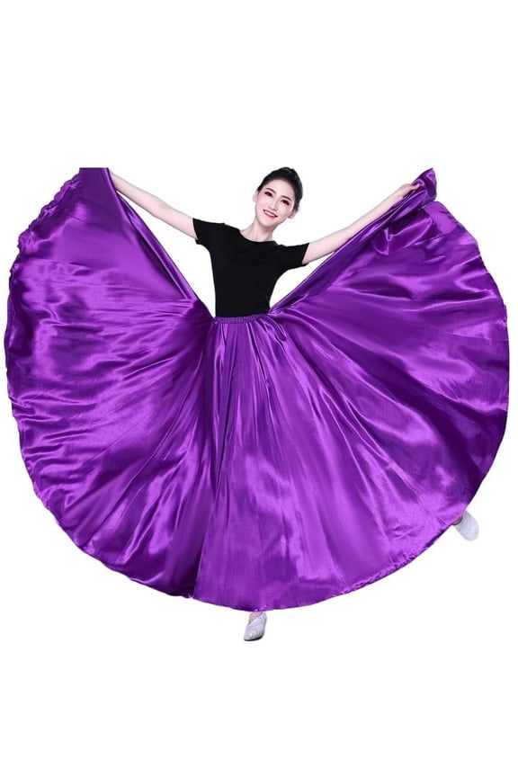 Ladies Satin Long Full Skirt for Belly Dance Praise Dance Skirt Belly Dance Skirt Satin Skirts Satin Maxi Skirt for Women
