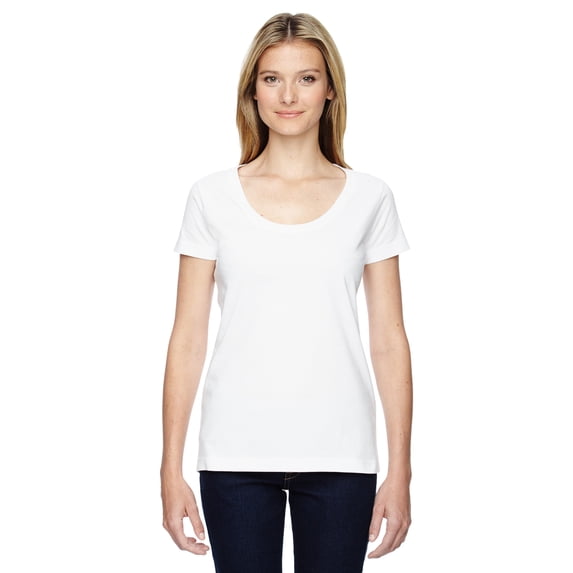 Ladies'' Scoop Neck T-Shirt - WHITE - L