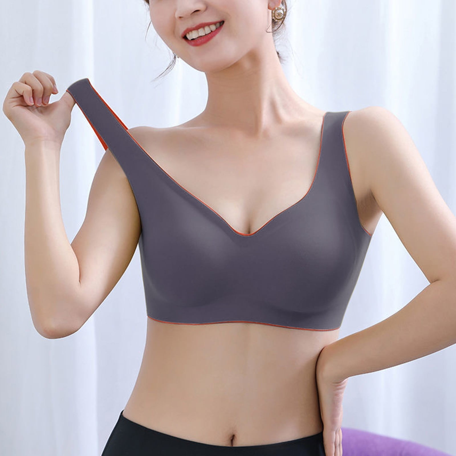 LEEy-World Sports Bras for Women Low Cut Bra Women Underwear Bralette Crop  Top Female Bra Push Up Brassiere Bra White,100 