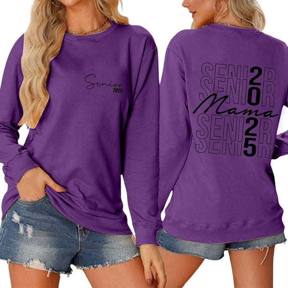 Ladies Senior Mom 2025 Shirt 2025 Graduating Class Sweatshirt T Shirt Print Long Sleeve Shirt Ladies Zip up Shirts Junior Tops Cool Womens Hoodies Hooded Sweatsuit Women Distress Tops Women Girls Crop