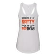 thumbnail image 1 of Ladies Shawty A Lil' Batty Halloween Racerback Tank Top-White-xs, 1 of 4